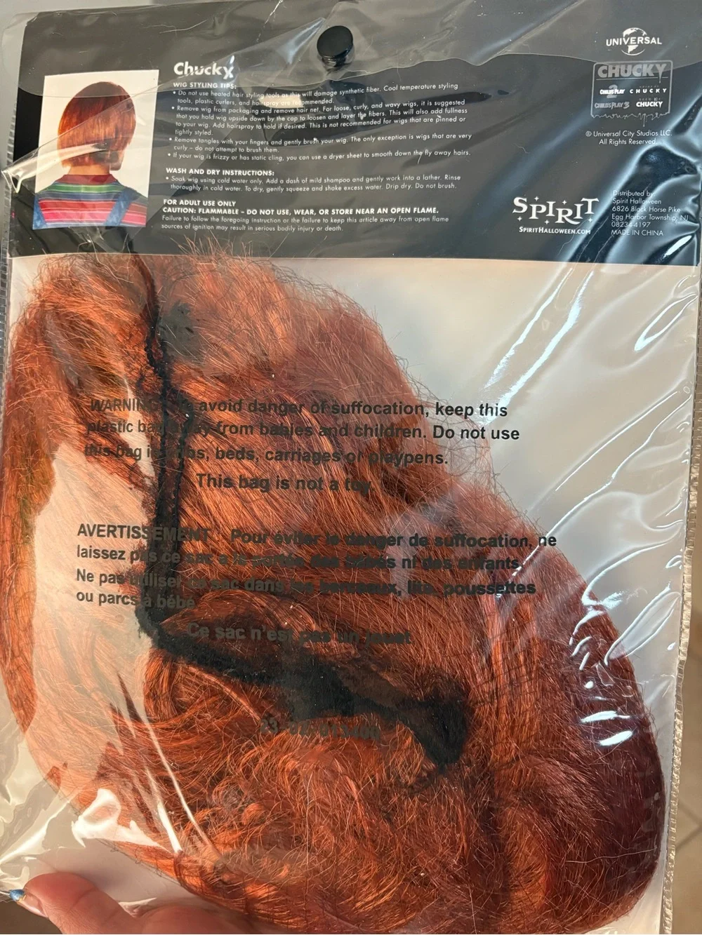 Spirit Chucky Bright Red-Orange Wig
